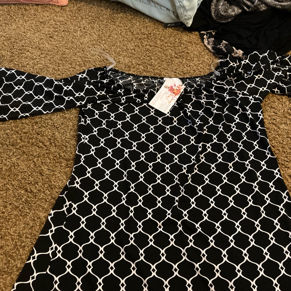 Black and White Geometric Dress